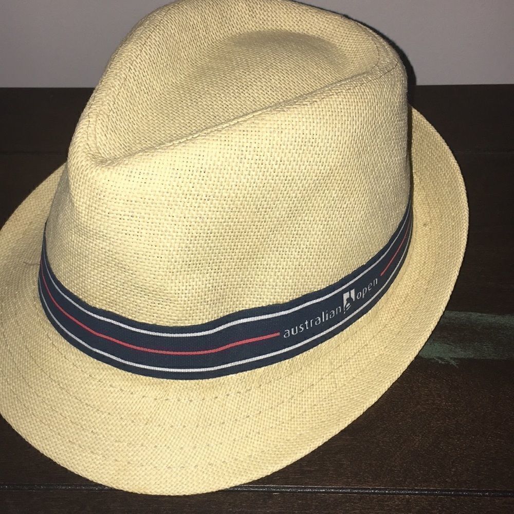 Collector Australian AO Open Tennis Aussie Fedora Straw Cap Hat unisex Melbourne